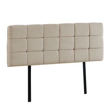 Linen Fabric Double Bed Deluxe Headboard Bedhead - Beige