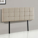 Linen Fabric Double Bed Deluxe Headboard Bedhead - Beige-4