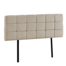 Linen Fabric King Bed Deluxe Headboard Bedhead - Beige-1