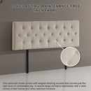 Linen Fabric Double Bed Deluxe Headboard Bedhead - Beige-6