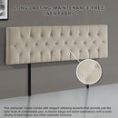 Linen Fabric King Bed Deluxe Headboard Bedhead - Beige-6