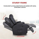 Black Massage Sofa Chair Recliner 360 Degree Swivel PU Leather Lounge 8 Point Heated-11