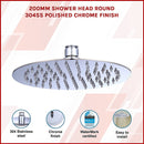 200mm Shower Head Round 304SS Polished Chrome Finish-3