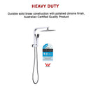 WELS 8" Rain Shower Head Set Square Dual Heads Faucet High Pressure Hand Held-11