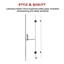 100 x 200cm Wall to Wall Frameless Shower Screen 10mm Glass By Della Francesca-5