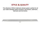 1000mm Bathroom Shower Stainless Steel Grate Drain w/Centre outlet Floor Waste Square Pattern-11