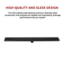 900mm Bathroom Shower Black Grate Drain w/Centre outlet Floor Waste Square Pattern-11