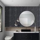 Tiles 3D Peel and Stick Wall Tile Hexagonal Mosaic Black 10 Sheets-2