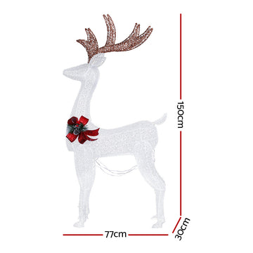 1.5M Christmas Lights Reindeer 100 LED Decorations Jingle Jollys - 0