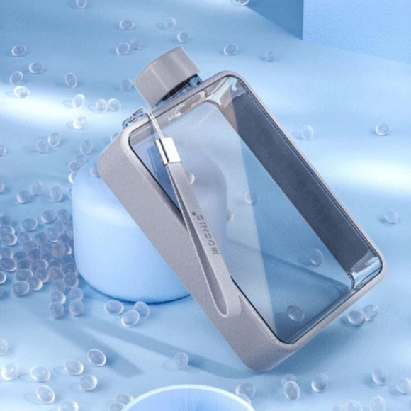 A5 Flat Water Bottle Portable Travel Mug BPA Free Water Bottle (Grey) - RnR Galore