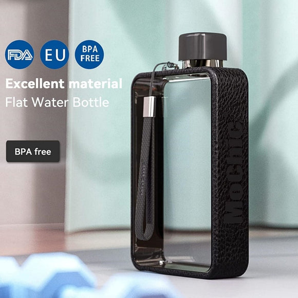 A5 Flat Water Bottle Portable Travel Mug BPA Free Water Bottle (Grey) - RnR Galore