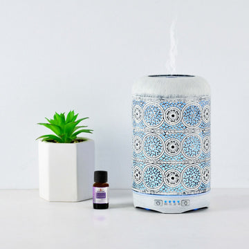 activiva 260ml Metal Essential Oil and Aroma Diffuser - Vintage White - RnR Galore