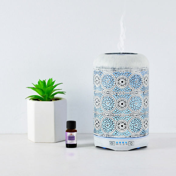 activiva 260ml Metal Essential Oil and Aroma Diffuser - Vintage White - RnR Galore
