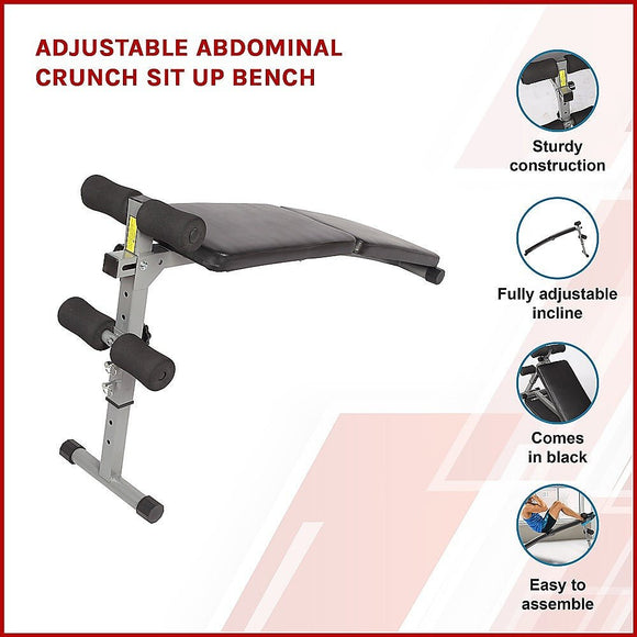 Adjustable Abdominal Crunch Sit Up Bench - RnR Galore