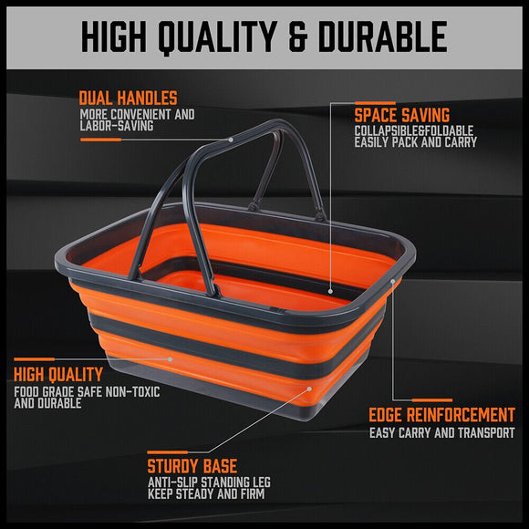 Adjustable Collapsible Sink 16L Large Portable Basket Wash Basin Outdoor Camping - RnR Galore