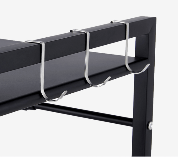 Adjustable Microwave Oven Storage Shelf Black - RnR Galore