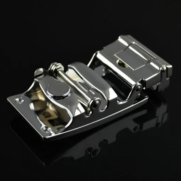 Adjustable Slide Luxury Leather Belt For Men's Automatic Buckle Ratchet Business Dress Belts (FB850215) - RnR Galore