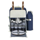 Alfresco 4 Person Picnic Basket Set Backpack Bag Insulated Blue - RnR Galore