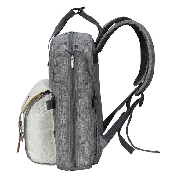 Alfresco 4 Person Picnic Basket Set Backpack Bag Insulated Grey - RnR Galore