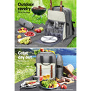 Alfresco 4 Person Picnic Basket Set Backpack Bag Insulated Grey - RnR Galore