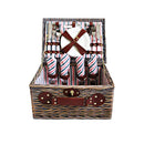 Alfresco 4 Person Picnic Basket Set Insulated Blanket Bag - RnR Galore
