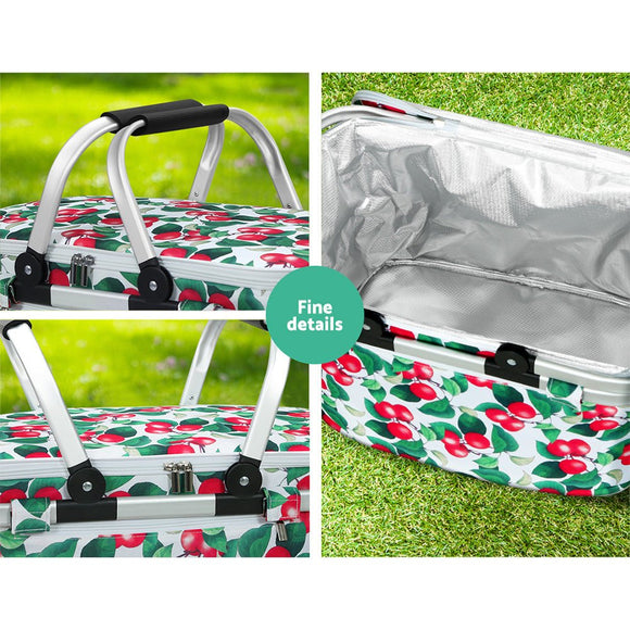 Alfresco Picnic Basket Folding Bag Hamper Insulated Food Cover Storage - RnR Galore