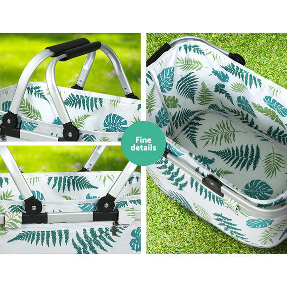 Alfresco Picnic Basket Folding Bag Hamper Insulated Food Storage - RnR Galore