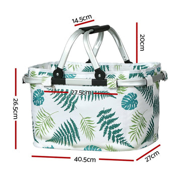 Alfresco Picnic Basket Folding Bag Hamper Insulated Food Storage - RnR Galore