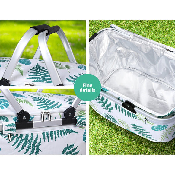 Alfresco Picnic Basket Folding Bag Insulated Hamper Food Cover Storage - RnR Galore