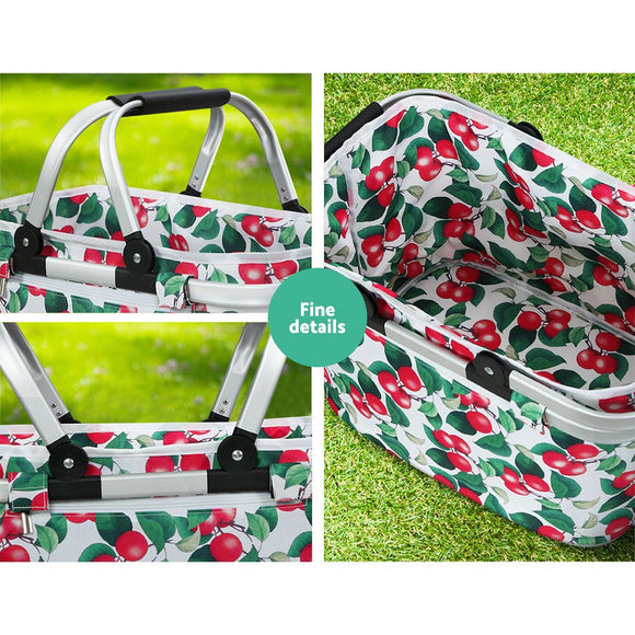 Alfresco Picnic Basket Set Folding Bag Hamper Insulated Food Storage - RnR Galore