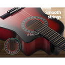 Alpha 34 Inch Classical Guitar Wooden Body Nylon String Beginner Kids Gift Red - RnR Galore