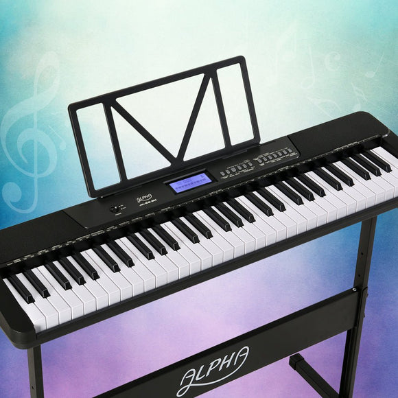 Alpha 61 Keys Electronic Piano Keyboard Digital Electric w/ Stand Touch Sensitive - RnR Galore