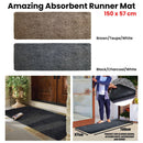 Amazing Absorbent Runner Mat 150 x 57 cm Black/Charcoal/White - RnR Galore