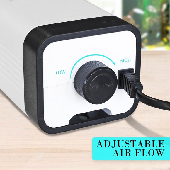 Aquarium Air Pump Oxygen Hydroponic 2 Outlet 180L/H 4W - RnR Galore