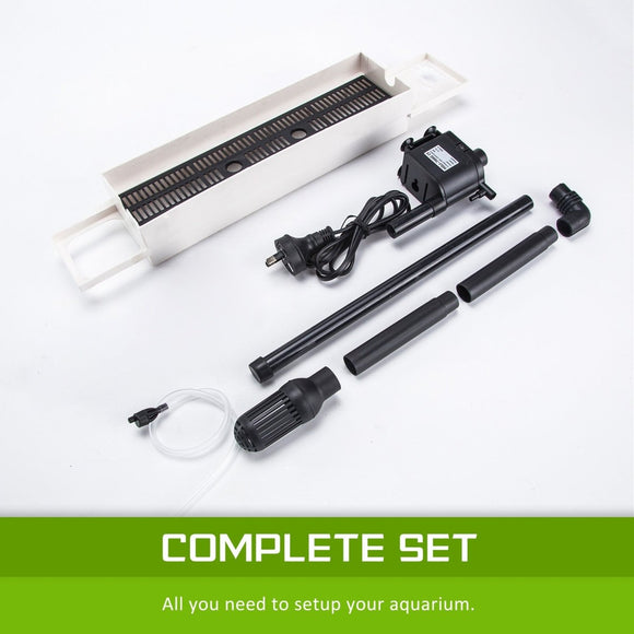 Aquarium Curved Glass RGB LED Fish Tank Set Filter Pump 52L - RnR Galore