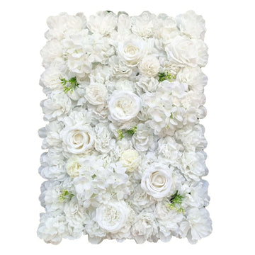 Artificial Flower Wall Backdrop Panel 40cm X 60cm Mixed Whites - RnR Galore