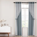 Artiss 2X 132x160cm Blockout Sheer Curtains Light Grey - RnR Galore