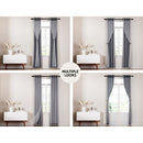 Artiss 2X 132x213cm Blockout Sheer Curtains Charcoal - RnR Galore