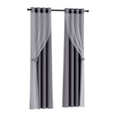 Artiss 2X 132x213cm Blockout Sheer Curtains Charcoal - RnR Galore