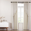 Artiss 2X 132x274cm Blockout Sheer Curtains Beige - RnR Galore