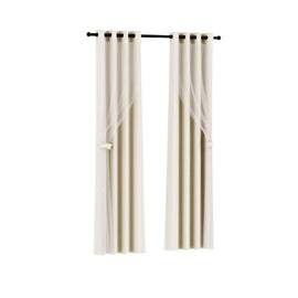 Artiss 2X 132x304cm Blockout Sheer Curtains Beige - RnR Galore