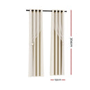 Artiss 2X 132x304cm Blockout Sheer Curtains Beige - RnR Galore