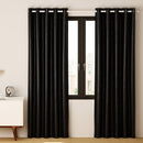 Artiss 2X Blockout Curtains Eyelet 180x213cm Black Shine - RnR Galore