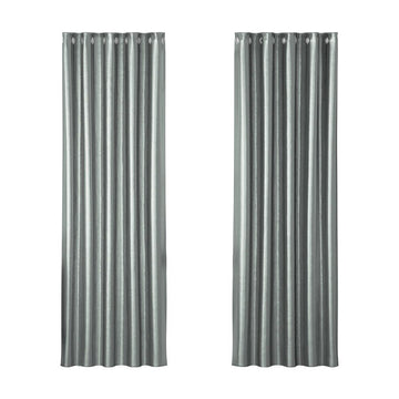 Artiss 2X Blockout Curtains Eyelet 180x213cm Grey Shine - RnR Galore