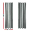 Artiss 2X Blockout Curtains Eyelet 180x213cm Grey Shine - RnR Galore