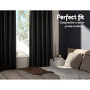 Artiss 2X Blockout Curtains Eyelet 240x230cm Black Shine - RnR Galore