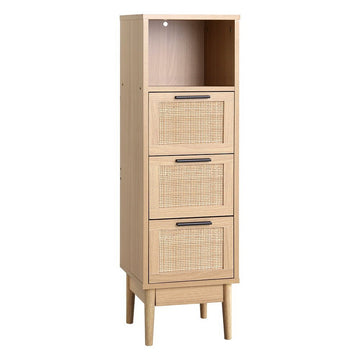 Artiss 3 Chest of Drawers with Shelf - BRIONY Oak - RnR Galore