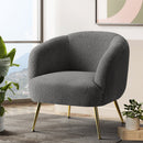 Artiss Armchair Lounge Chair Accent Chairs Arm Armchairs Sherpa Boucle Charcoal - RnR Galore