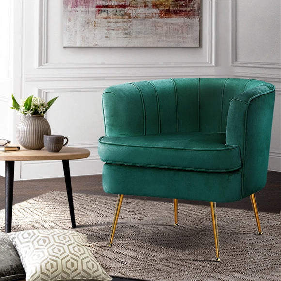 Artiss Armchair Velvet Green Norvia - RnR Galore
