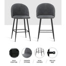 Artiss Bar Stools Kitchen Counter Barstools Sherpa Metal Chairs x2 - RnR Galore